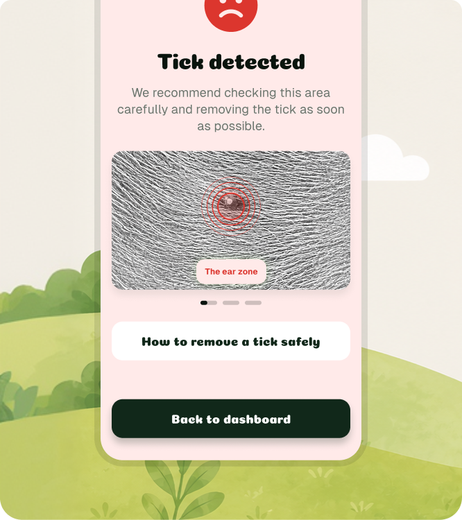 TickSafe app — clear scan result with logged check history